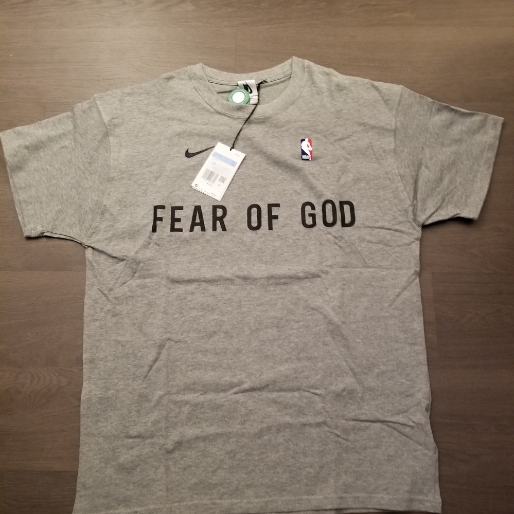 Fear of god × nike warm up tee heather grey